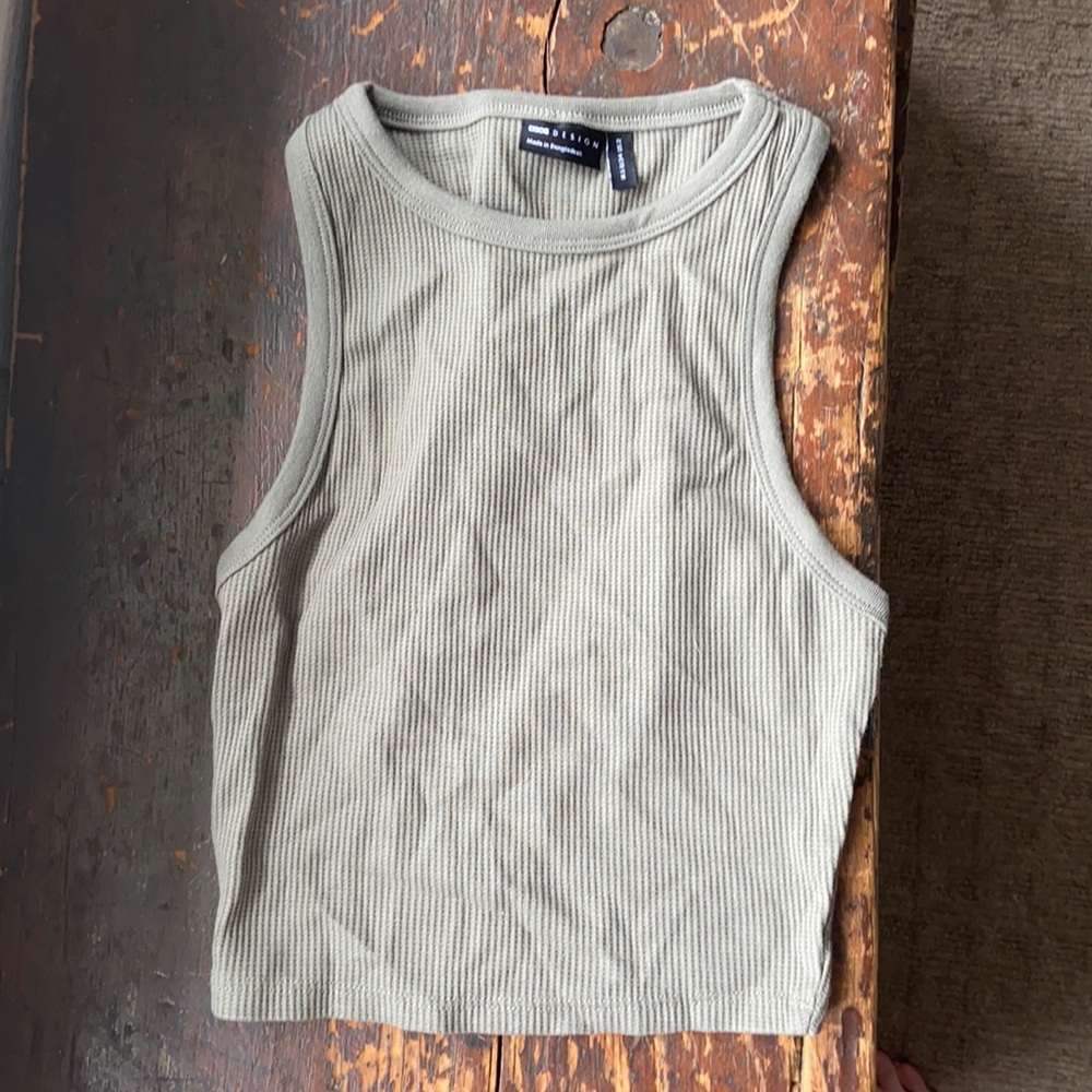 ASOS racer best in waffle in khaki green US 2